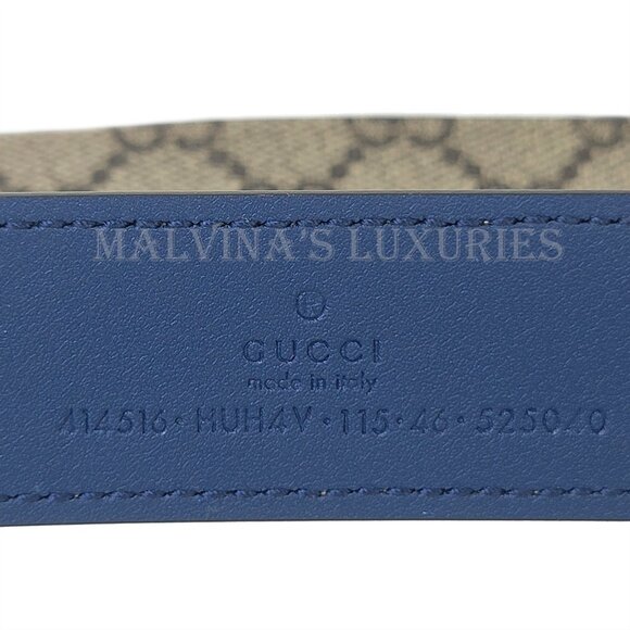 GUCCI BELT 414516 GG LOGO SUPREME MONOGRAM BLUE MARMONT BUCKLE UNISEX 115 / 46 - Picture 12 of 16